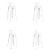 Taburete Tolix Pack 4 unidades En Metal Con Respaldo Blanco