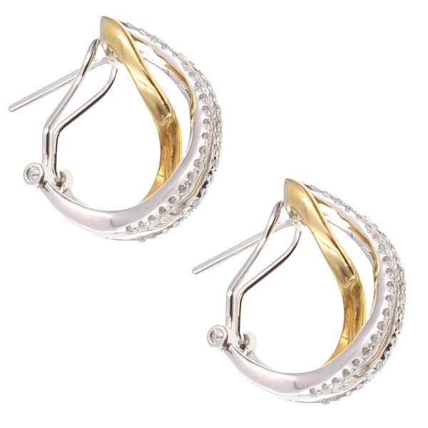 Caravanas Sisi de oro 18k con brillantes Caravanas Sisi de oro 18k con brillantes