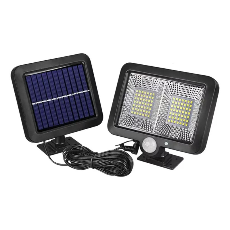 Foco exterior led solar 40W con sensor día noche NEGRO