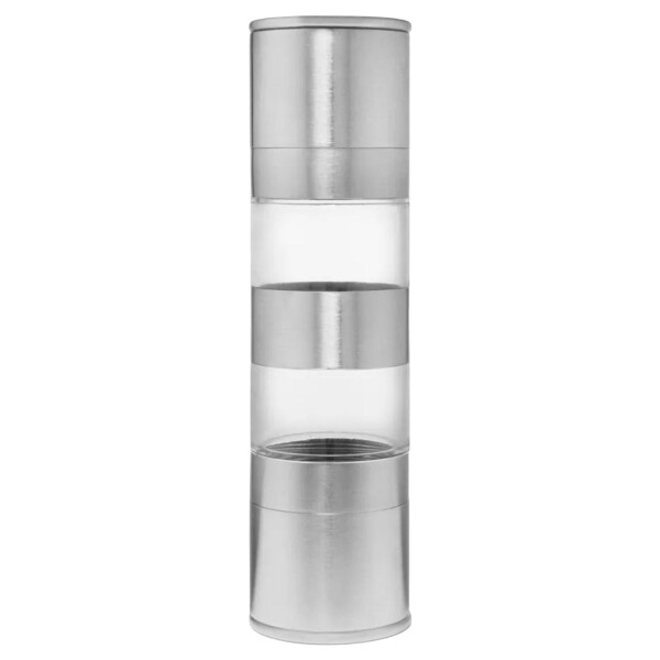 Molinillo Doble Sal Y Pimienta Acero Inox Ajustable 2 En 1 ® Variante Color Plateado
