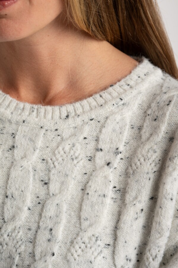 Sweater Texturado Bouttonne Gris Melange