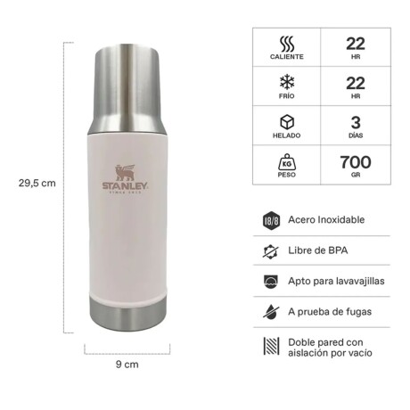Termo Stanley acero inoxidable tapa mate 2 en 1 800ml Rose Quartz