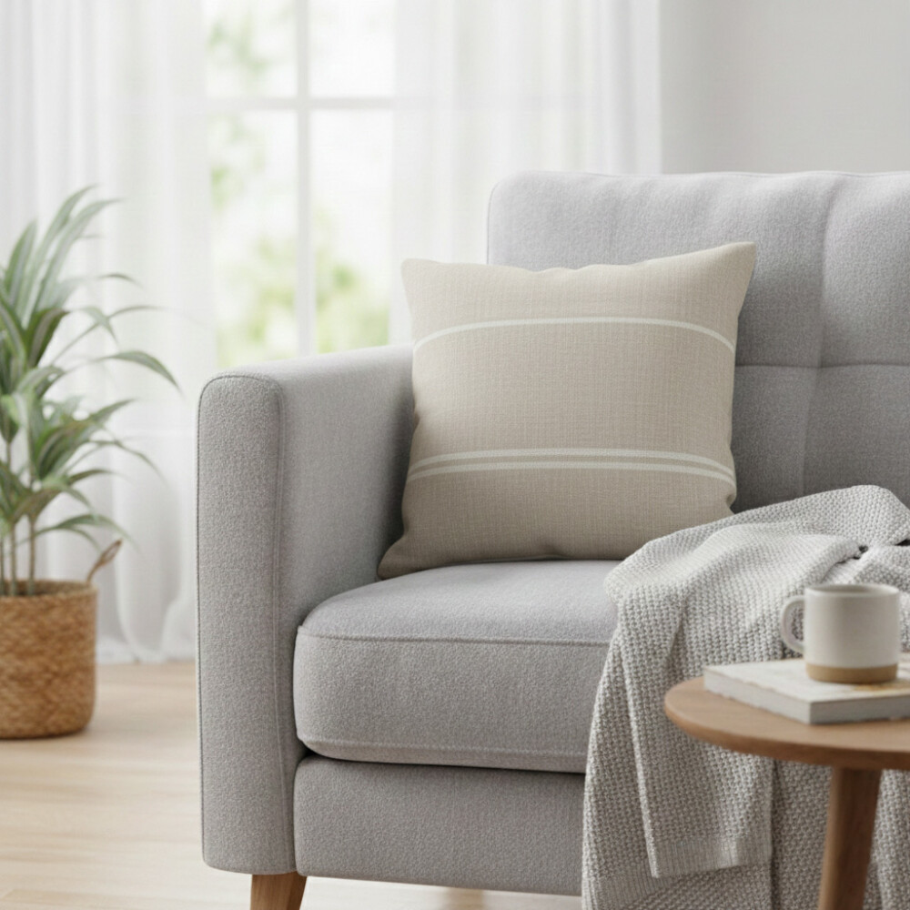 Almohadón Artesanal Tajy 50x50 cm - Pilar Beige/Crudo