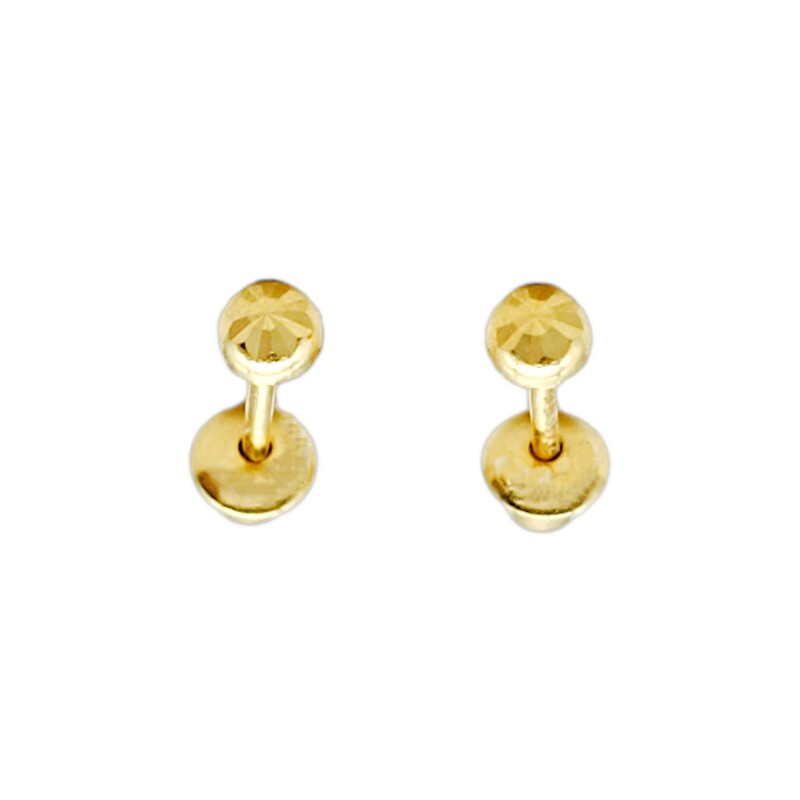 Abridores Media bolita-Oro 18k-Sin piedra-AB9506 sinpiedra
