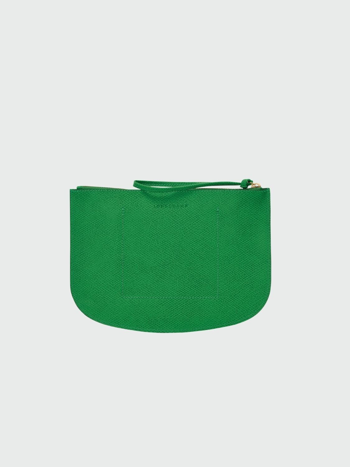 Longchamp- Clutch de cuero con muñequera, Épure Verde