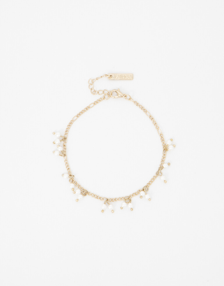 Pulseras Flexibles Perla Pulsera Flexible Perlas - Dorado