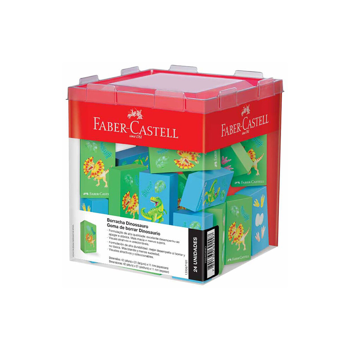 Goma de Borrar Faber Castell x 24 - Dinosaurios 