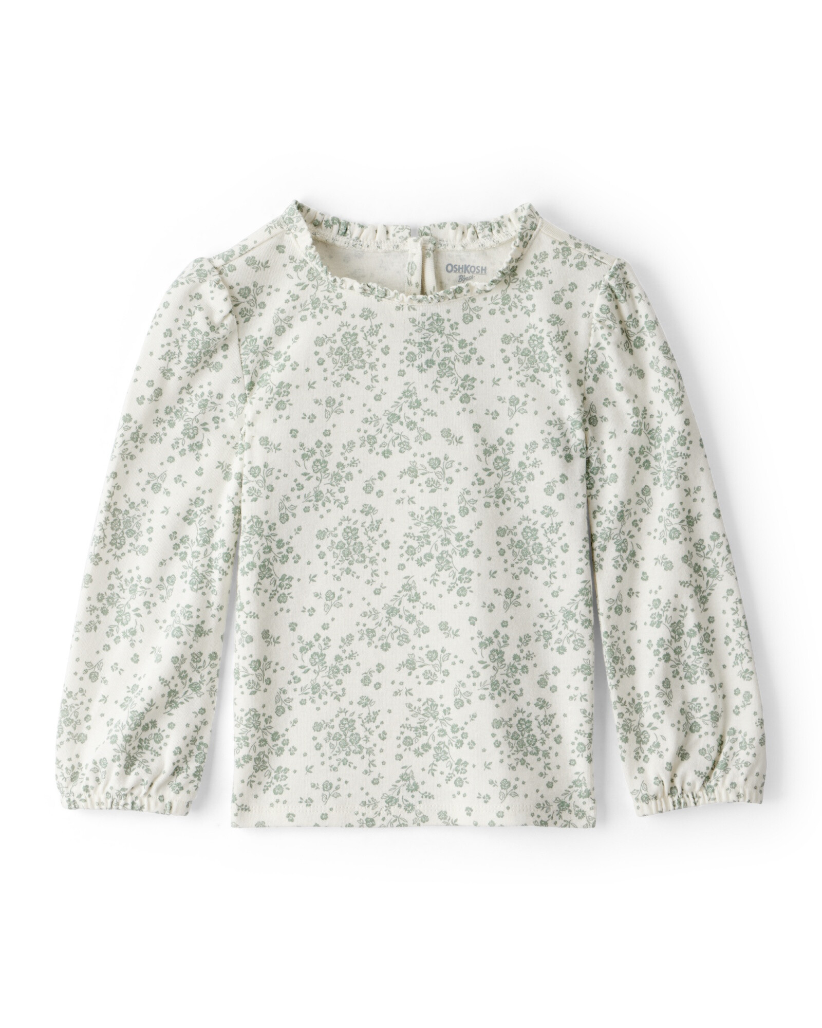 Blusa de algodón, diseño floral Sin color