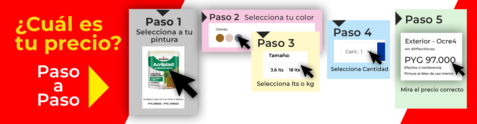elegir color y tamaño