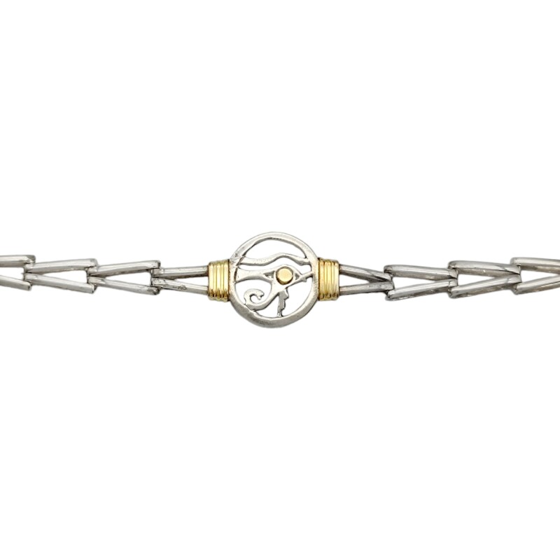 Pulsera Ojo de Horus-Plata y Oro-Sin piedra-PU5079 sinpiedra