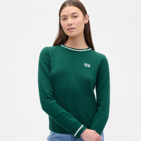 INT EXCL CASHSOFT CREW LOGO PO EVERGREEN GLAMOUR
