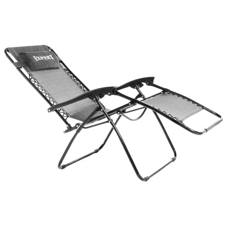 Juego De Jardin Silla Reposera Plegable X2 + Mesa Patio Gris