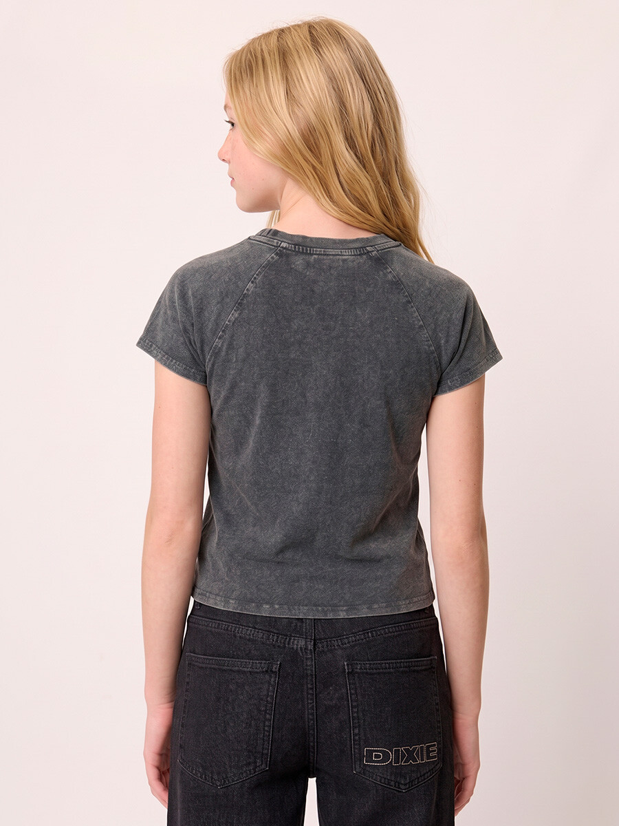 T-SHIRT M/C TISMA TEEN DIXIE Gris Oscuro