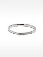 Pulsera Rígida Con Cristales - Acero Inoxidable plateado