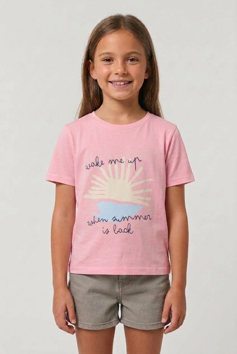 Remera m/c estampada Wake Me Up - Rosa 