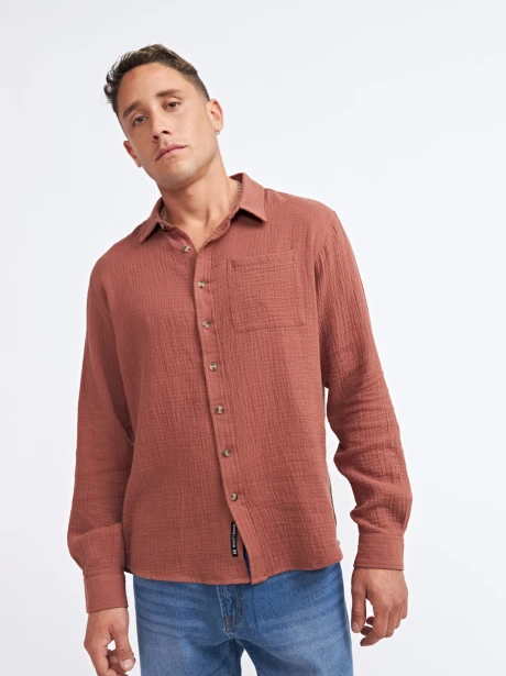 CAMISA LORETO MARRON