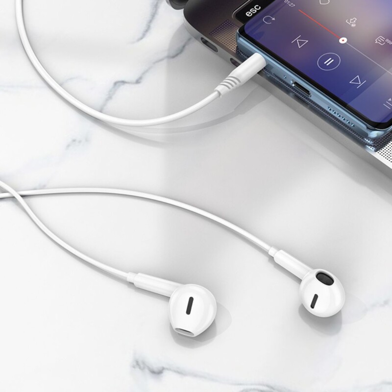 Auriculares Cableado Manos Libres Plug Jack Micrófono Color Blanco