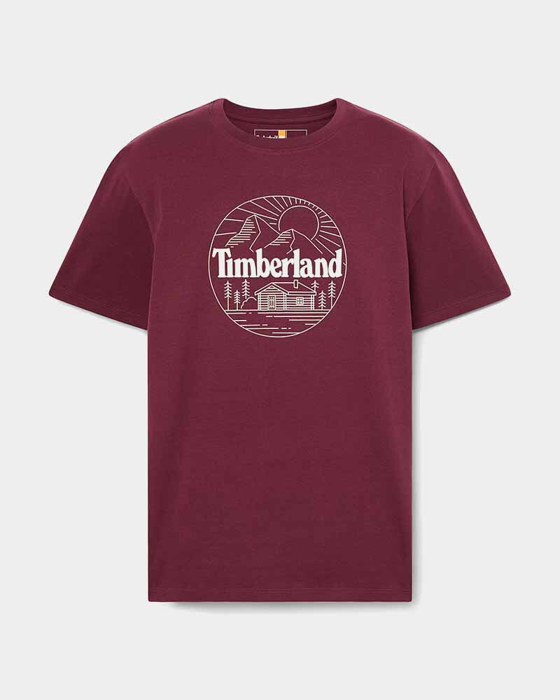 Polo Mountain Graphic Manga Corta Hombre Burgundy