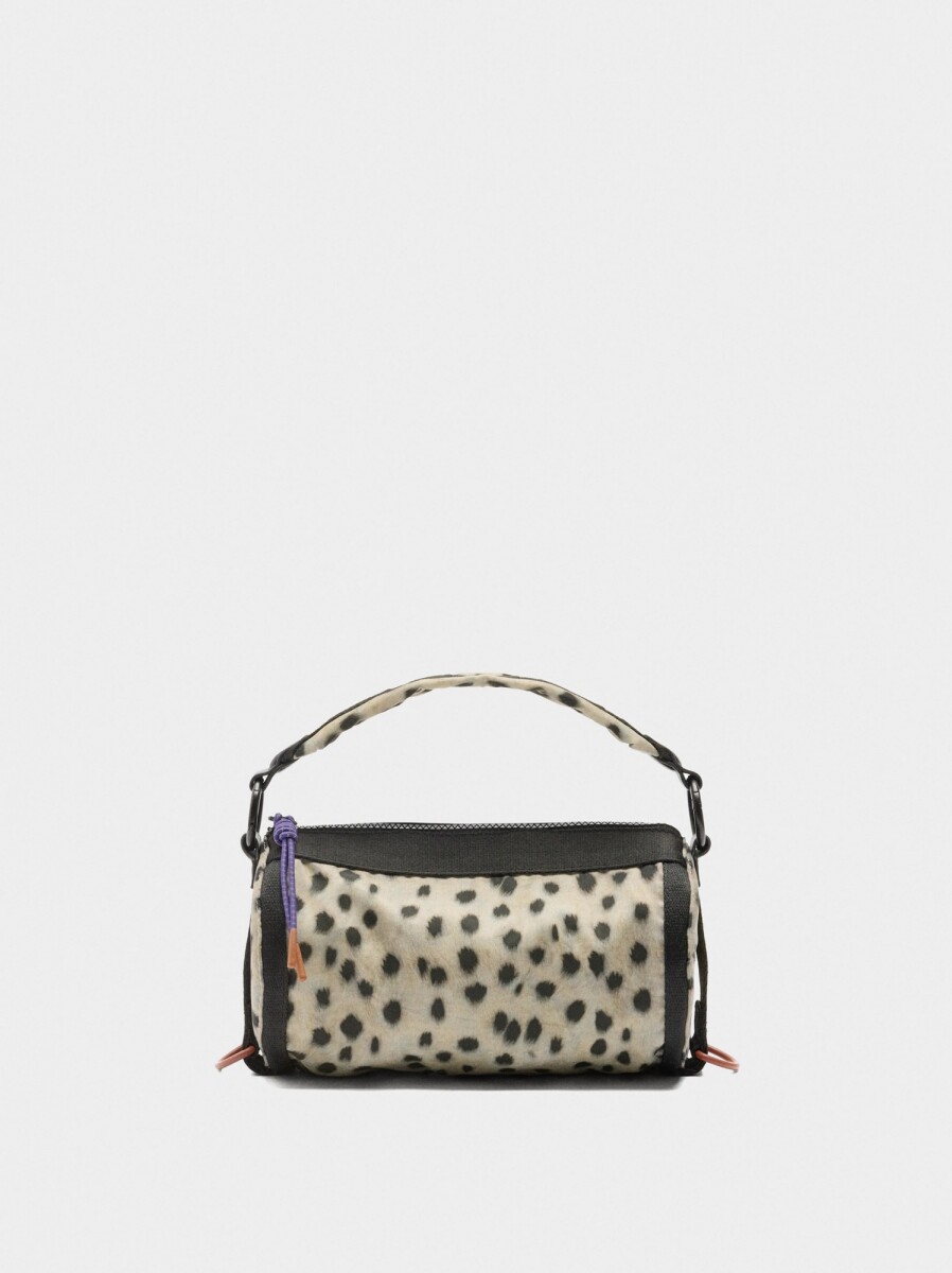 Bolso Bowling De Nylon Estampado Animal - marron 