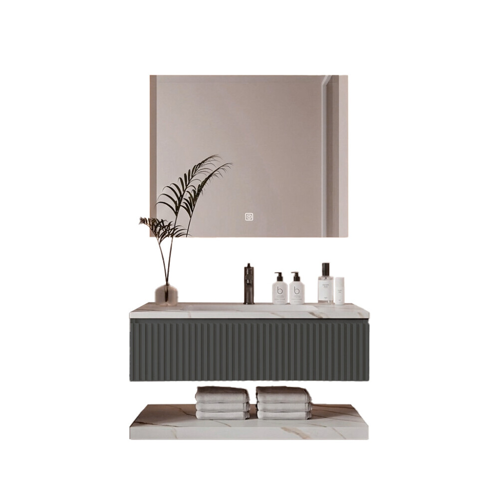 MUEBLE DE BAÑO CON ESPEJO LUZ LED MODELO 6069-80 / MUEBLE + ESPEJO LED -80 cm Mueble De Baño Con Espejo Luz Led Modelo 6069-80 / Mueble + Espejo Led -80 Cm