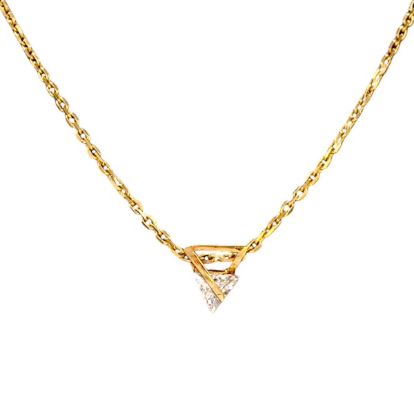 Dije Triángulo-Oro bajo-Piedra Zirconia-CP8514 conpiedra