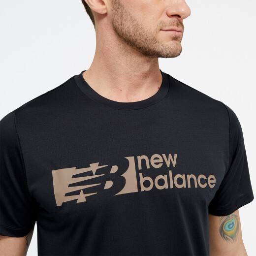 Remera New Balance Training Hombre Tenacity Graphic Black S/C