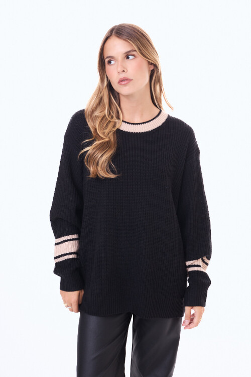 Buzo Tejido Jardín Negro