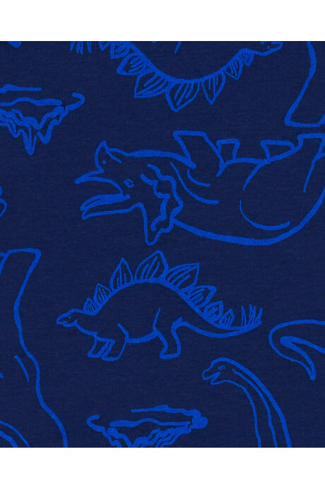 Pijama cuatro piezas de algodón, dos pantalones y dos remeras, diseño dinos Sin color
