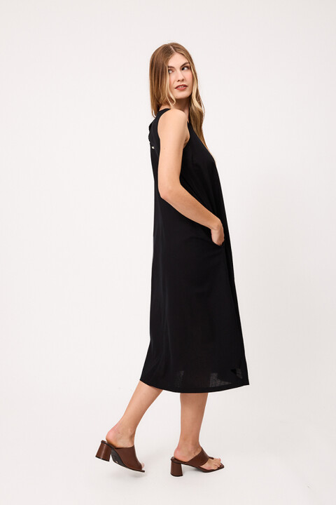 VESTIDO LARGO CRETTA POLANCO Negro