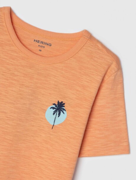 CAMISETA INFANTIL CON ESTAMPA NARANJA