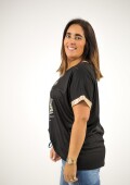 Blusa elastizada tipo morley Negro