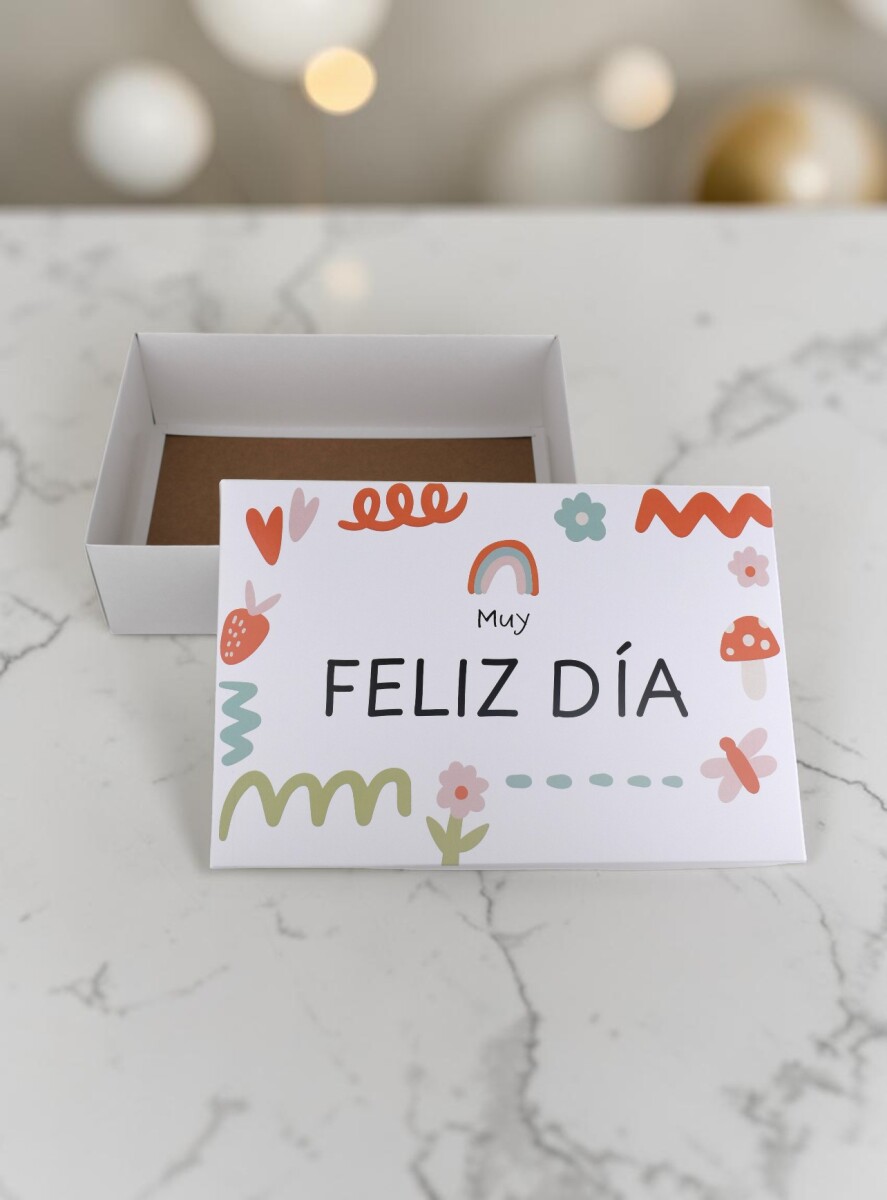 Caja Rectangular Impresa 20x30x9 cm - MUY FELIZ DIA 