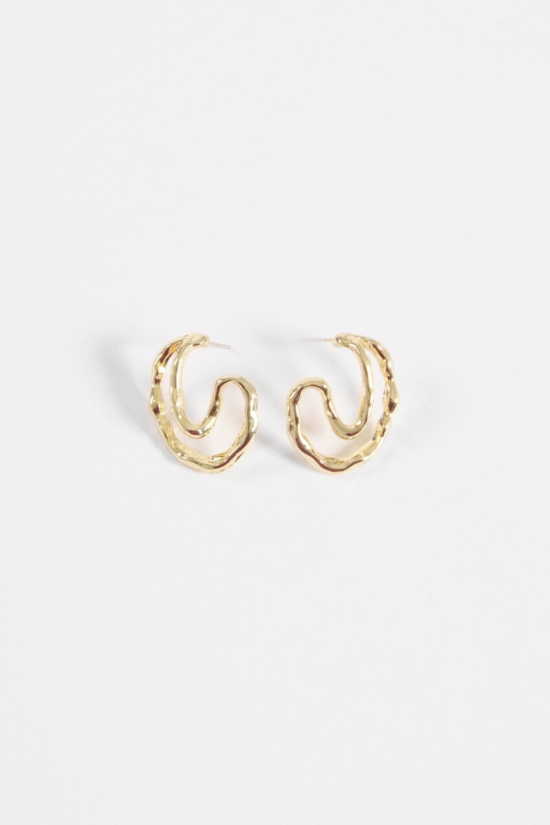 Caravanas wavy texture dorado