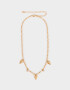 Collares Cortos Bañada en Oro Blanco Collar Multicadena Con Dijes - Dorado