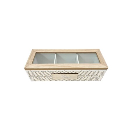 CAJA DE MADERA PARA TE 24 X8,7X7CM BLANCO