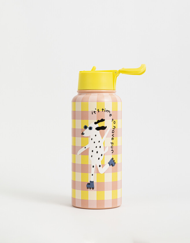 Accesorios Cocina Animalito Botella Metálica "it´s Time To Have Fun" - Combinacion Multicolor