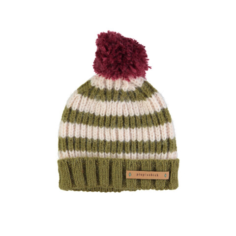Gorro de lana Piu Verde y Crudo