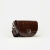 Bandolera The Circle En Floater Big Croco Chocolate Niquel
