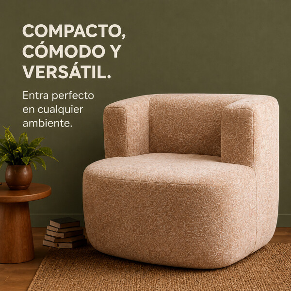 Sillón Puff ComboHome Kumo Redondo Corderito Diseño Premium Marrón 1
