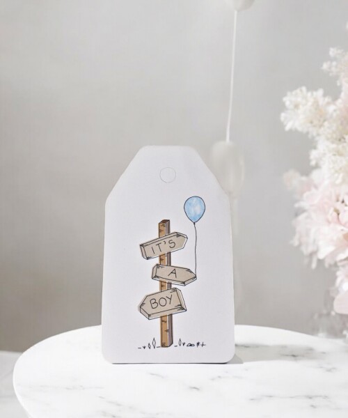 Tag baby shower 5x8,5. DISEÑO 1