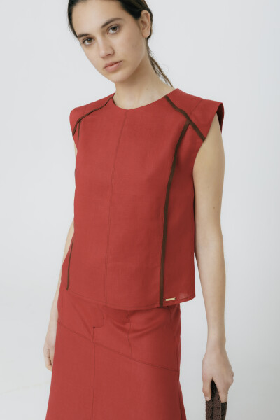 PRE VENTA BLUSA RUCU Cherry