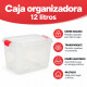 Caja organizadora 12 lts Alta TRANSPARENTE