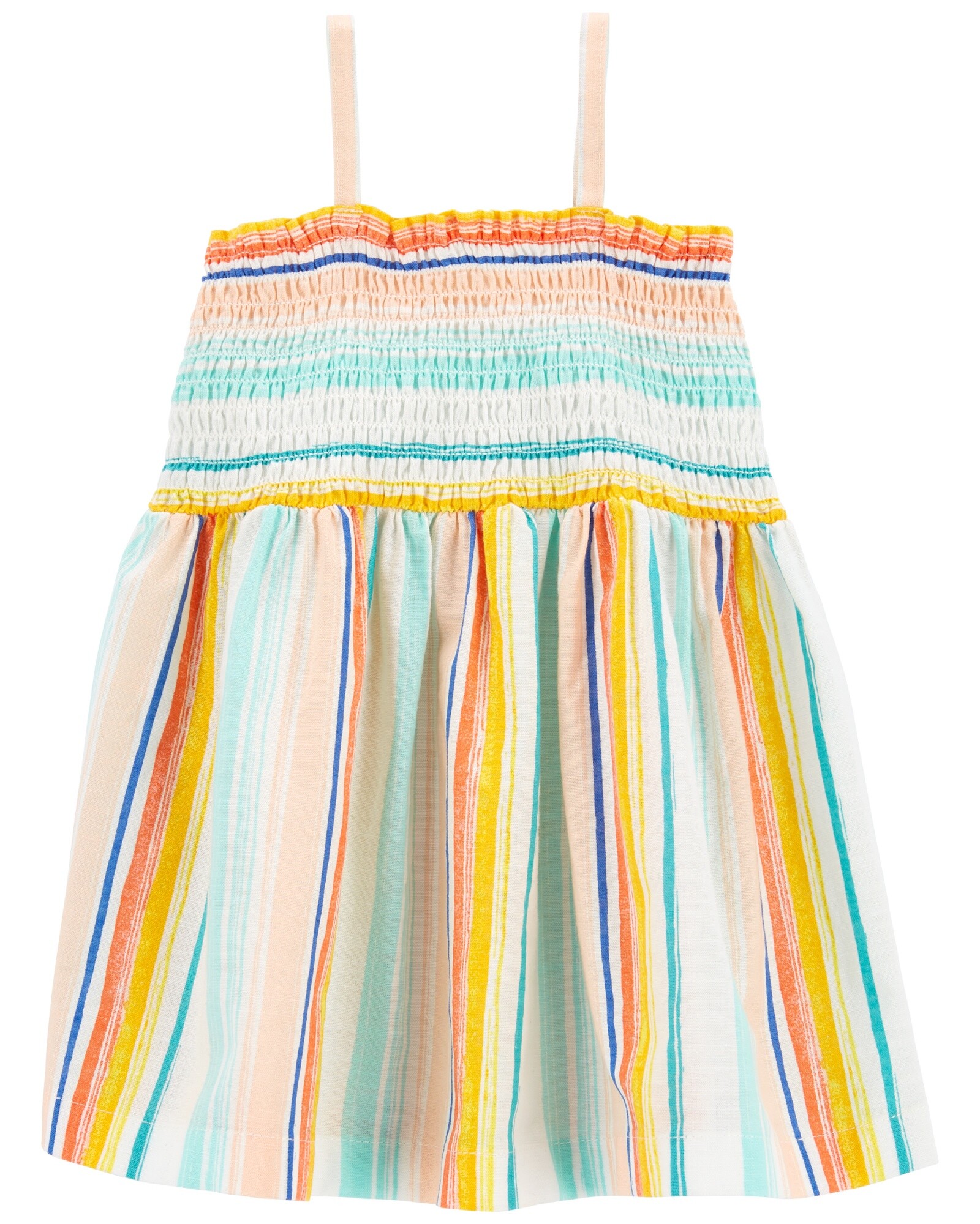 Vestido solera de algodón con fruncido Sin color