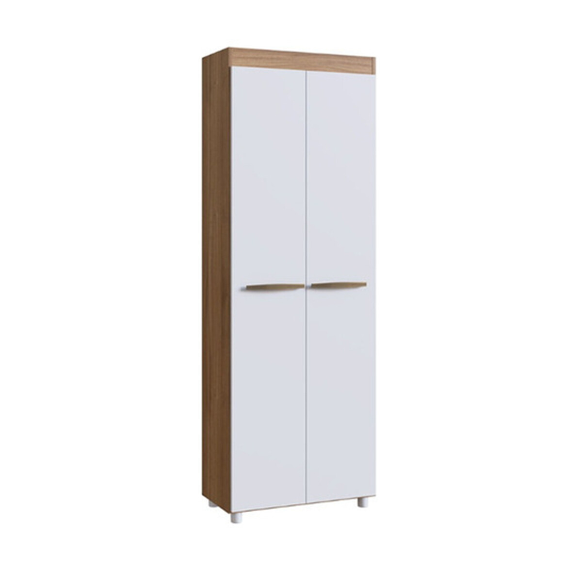 Armario Ropero Multiuso 2 Puertas Biblioteca - La Tentación Color Blanco/nogal(pausado) 