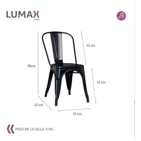 Pack 4 Sillas Tolix Lumax Varios Colores Negro