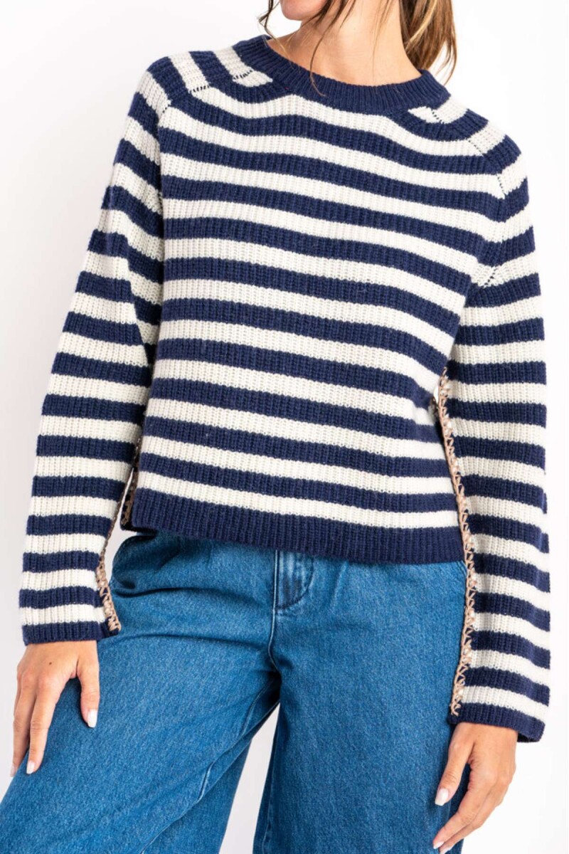 Sweater Rayado - Negro 