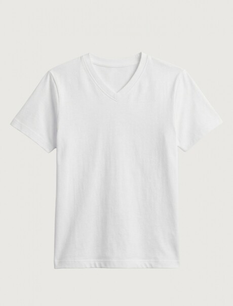 CAMISETA BÁSICA DE ALGODÓN BLANCO