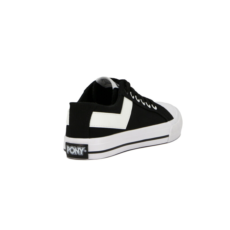 PONY LONA BAJO ACORDONADO /BLCK/WHT Negro-Blanco