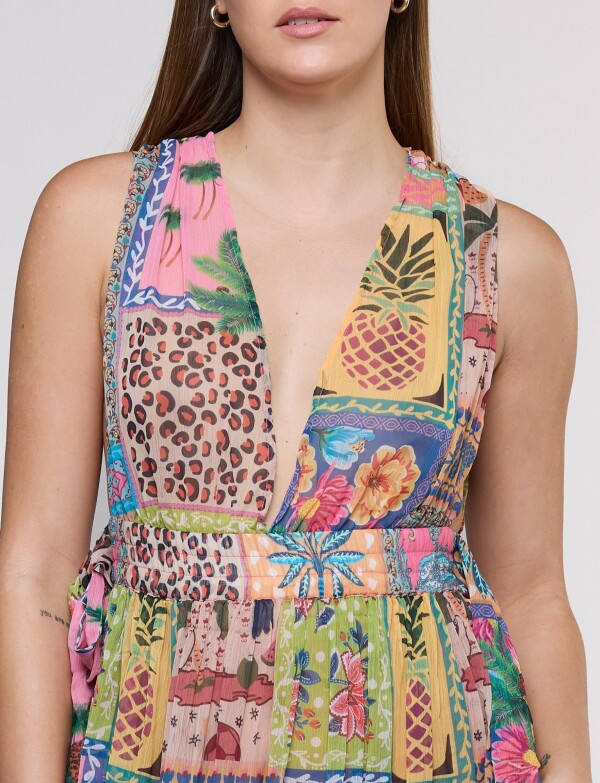 Vestido Maxi Printed MULTI/ROSA