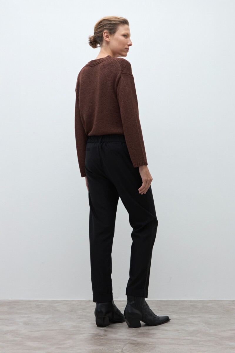 Sweater cinta escote V chocolate